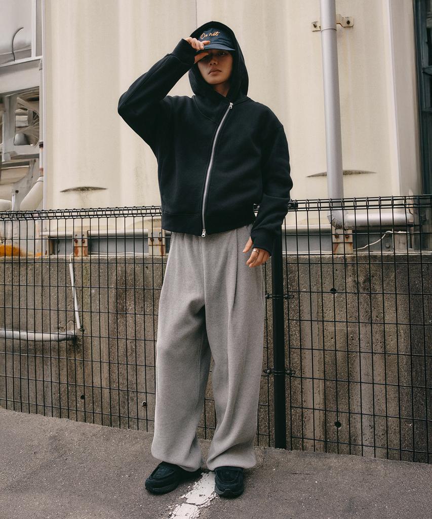 XERO Waffle Deep One-Tuck Jogger Sweatpants [Melange Gray]