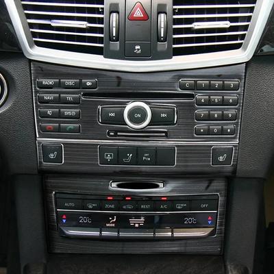 Car Console Air Conditioner CD Control Button Panel Frame Decoration For Mercedes Benz E Class W212 2009-2011 Carbon Fiber Color