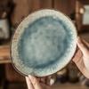 Kiln Change Ice Crack Glaze Ceramic Plate Retro Style Special-Shaped Plate Tableware Household Vegetable Plate Dessert Plate Dinner Plate