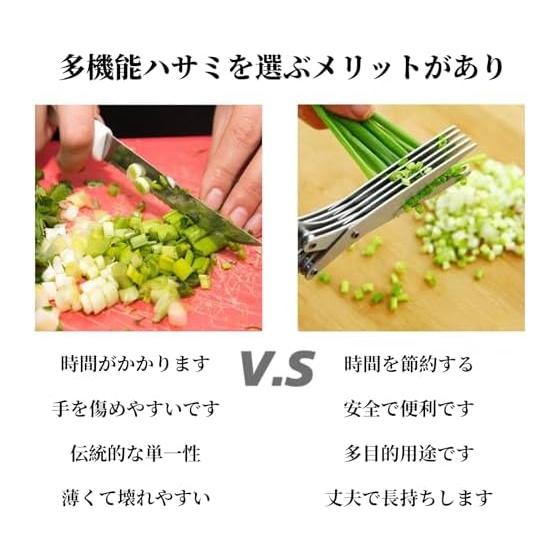 Coolooda Kitchen Scissors, Shredder Scissors, Shredder Scissors, 5 Blades, Kitchen Shears, Shredder Scissors, For cutting fresh herbs, mint, parsley,