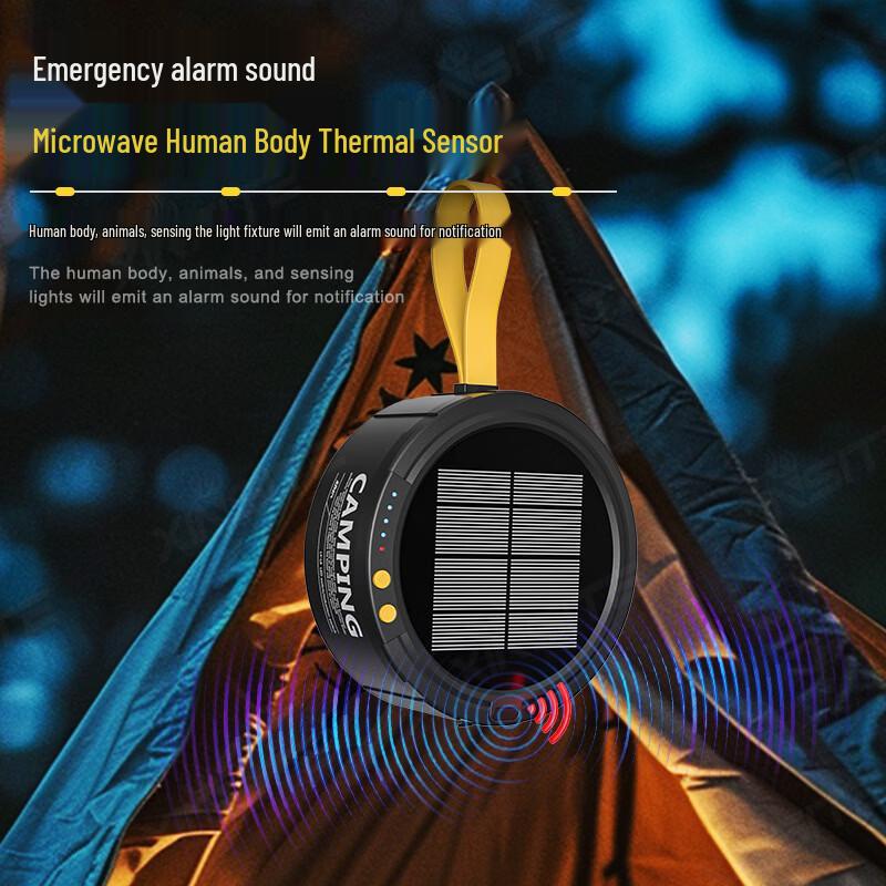 13M Solar LED Outdoor Camping String Lights with Alarm