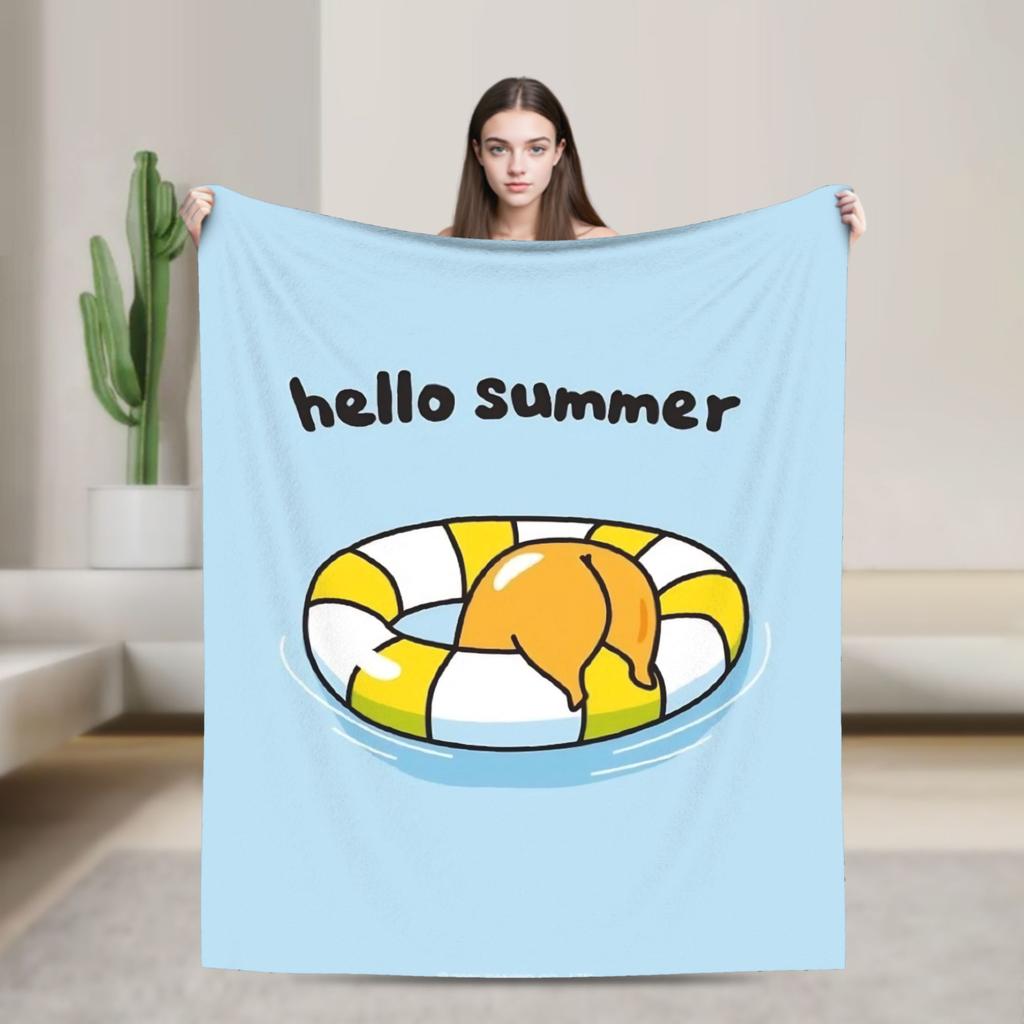 Lazy Egg Gudetama Flannel Blankets Winter Super Warm Throw Blanket for Child Bedroom Funny Bedspread Sofa Bed Cover
