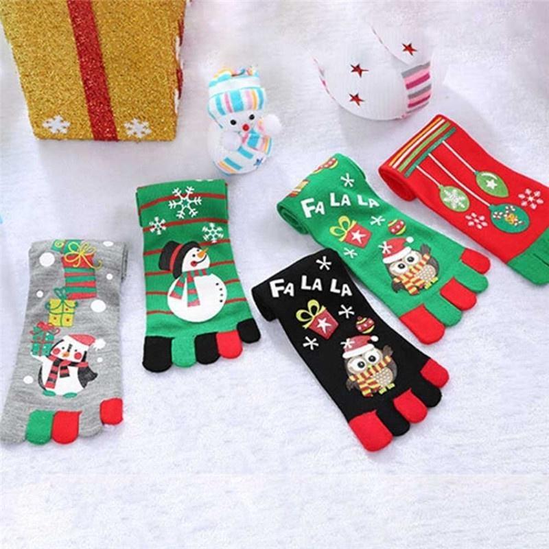 Jesień Zima Dziecięce Bawełniane Świąteczne Czarne Paski Ciepłe Świąteczne Skarpetki Bez Palców