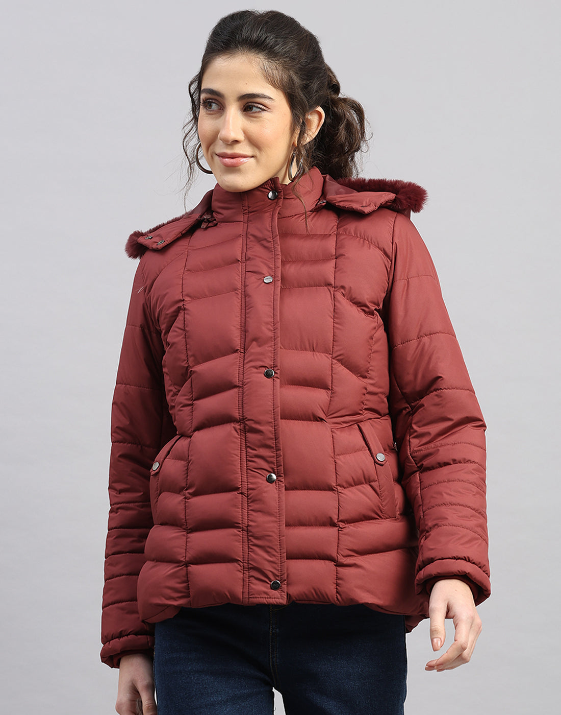 Monte Carlo Women Regular Fit Maroon Jacket S