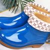 Womens Rain Boots Fashion Antiskid Short Rain Boot Round Head Radian PVC Plastic Rain Boots