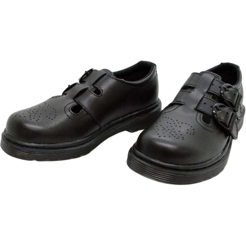 Dr. Martens Chaussures en cuir pour enfants à tige basse, minimalistes, confortables, polyvalentes, antidérapantes, durables, noires, Chaussures pour enfants 22268001