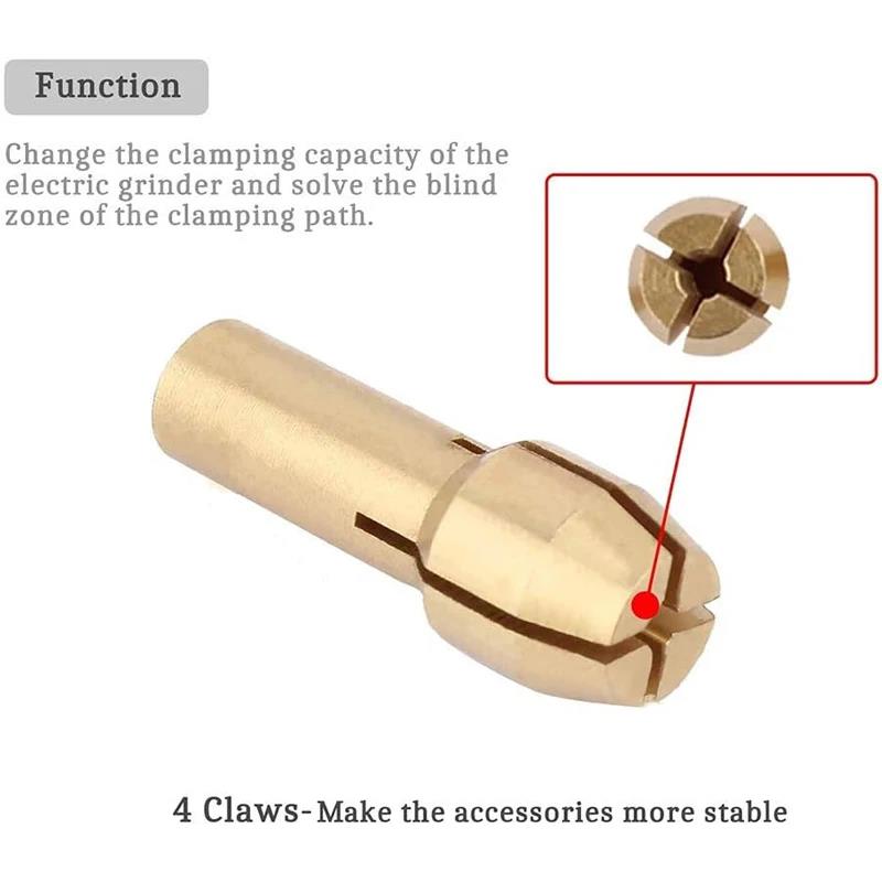 7Pcs/set Drill Chucks Adapter 0.5mm-3.2mm Mini Drill Chucks For Dremel Chuck Adapter Micro Collet Brass For Power Rotary Tool