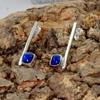 Lapislazuli 925 Sterling Silber Ohrhänger, Edelstein handgemachte Damen Ohrringe