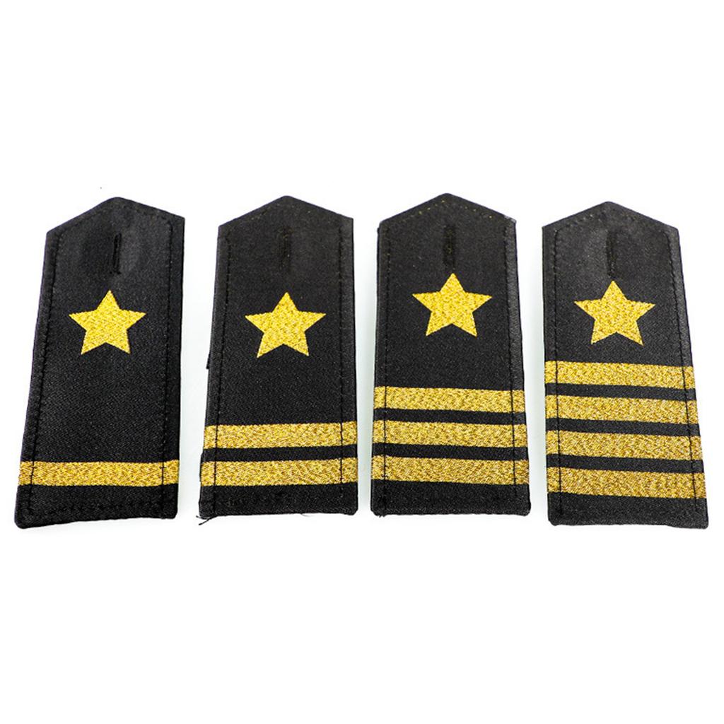 Policeman Costume Accessory Chevron Star Stripes Shoulder Epaulettes Set Epaulet Shoulder Boards Security Uniform