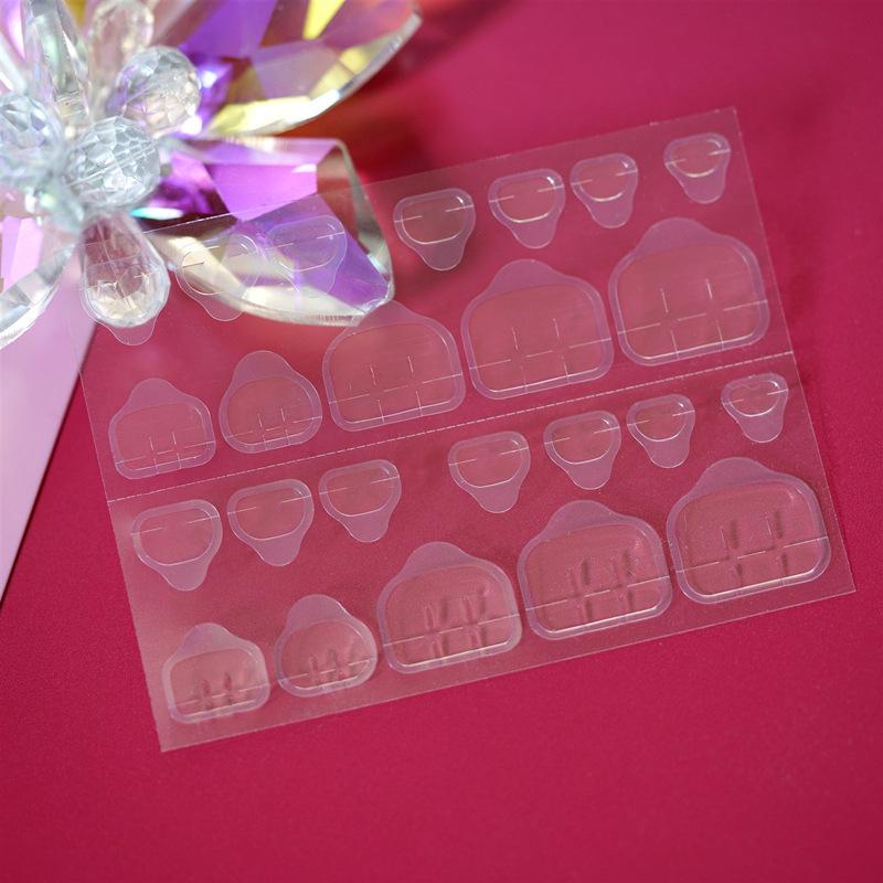 24 Pieces Transparent Jelly Nail Adhesive Stickers - Wearable Yellow Glue Nail Tips & Tools
