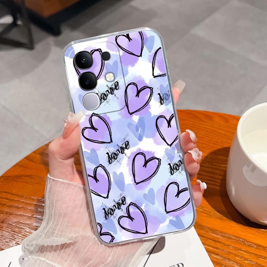 Dla Vivo Y29 Y29s Y28 Y27 Y22 Y21a Y21e Y20a Y20i Przezroczyste Etui na Telefon TPU Tajemniczy Orientalny Wzór Smoka Miękkie Silikonowe Antypoślizgowe Etui Dla Vivo Shell