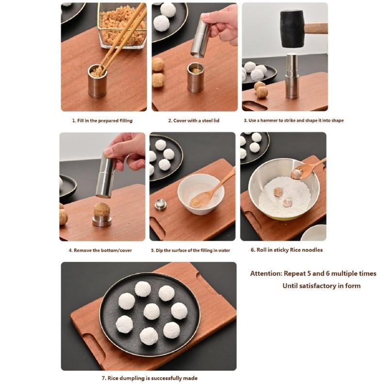 Professional Grades 304 Stainless Steel Tangyuan Mold Practical Rice Dumpling Mould For Dessert And Snacks