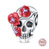 GlowintheMatte Black Skull Charm copper Pumpkinhead Charm Bead Compatible With 3mm Authentic Bracelets Womens Do It Yourself Fine Jewellery Gift Ho