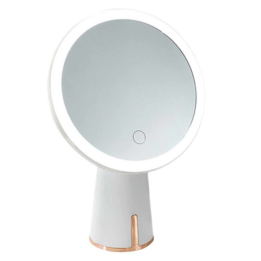 4K Silver Plated LED Makeup Mirror Touch Control Angle Friendly Design Vanity Mirror 3 Brightness Settings Adjustable