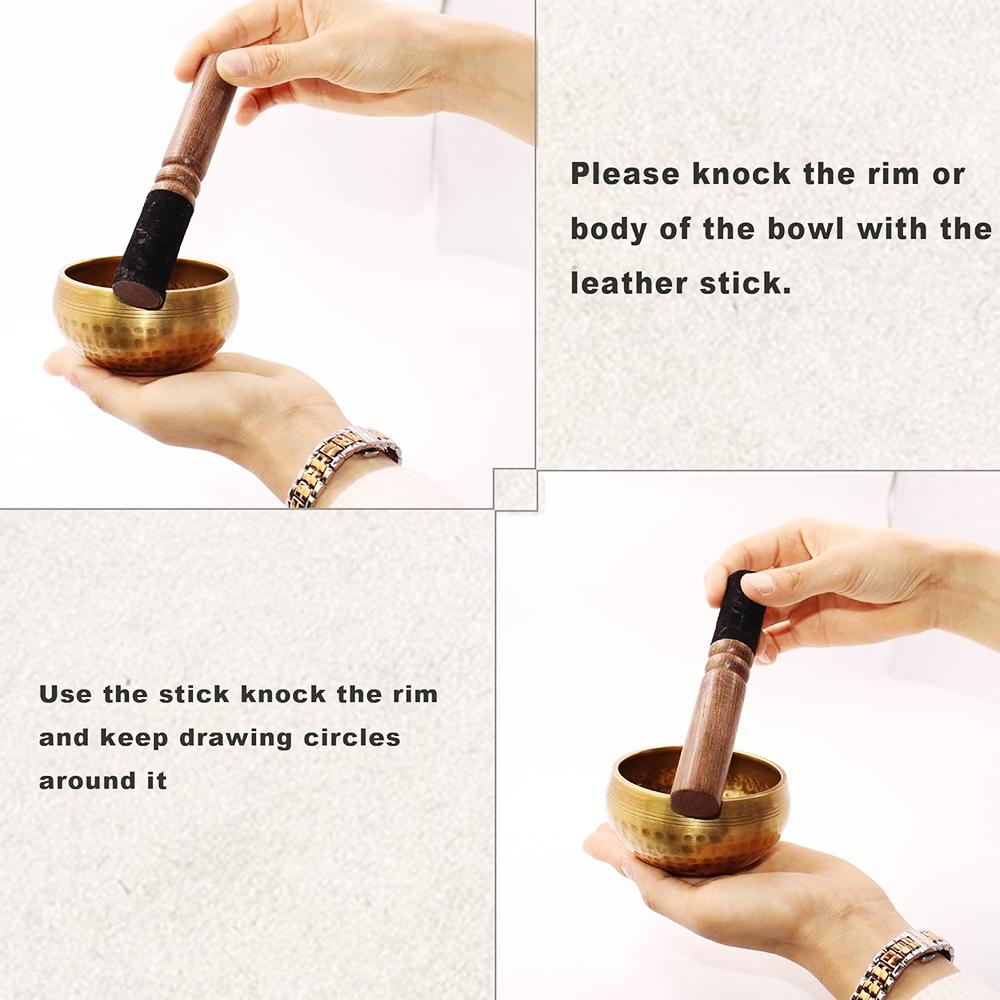 Handcrafted Singing Bowl Set Brass Bowl Home Relaxation And Stress Relief Ornaments For Meditation Yoga Cultural Collection