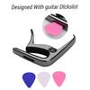 TC 02 Multifunktionales Gitarren-Capo Zinklegierung mit Stegpin-Zieher Gitarrenplektrum-Schlitz 3 Stück Gitarrenplektren für Akustik