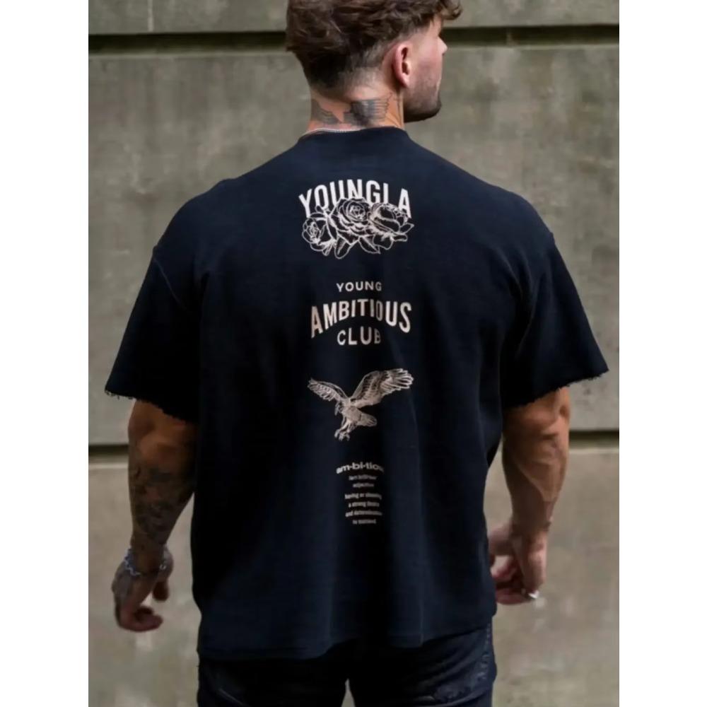 2024 Tričko Retro Sportovní Krátký Rukáv 2024 Pánské Gym Fitness Volné Tričko Oversized Pánské Bavlněné Oblečení Trička Streetwear