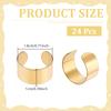 24Pcs 304 Stainless Steel Cuff Rings, Open Rings, Wide Band Rings, Golden, Size 8, Inner Diameter: 18mm, 10mm