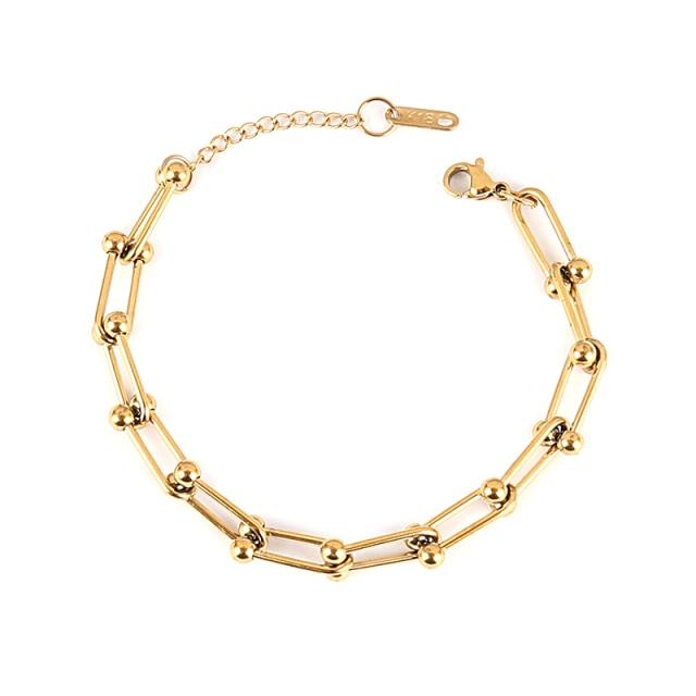 Βραχιόλι από ατσάλι για γυναίκες Ανοξείδωτα βραχιόλια Καρδιά κρεμαστά βραχιόλια μόδας αλυσίδα βραχιόλια Γυναικεία χοντρό βραχιόλι Δώρο κοσμήματα