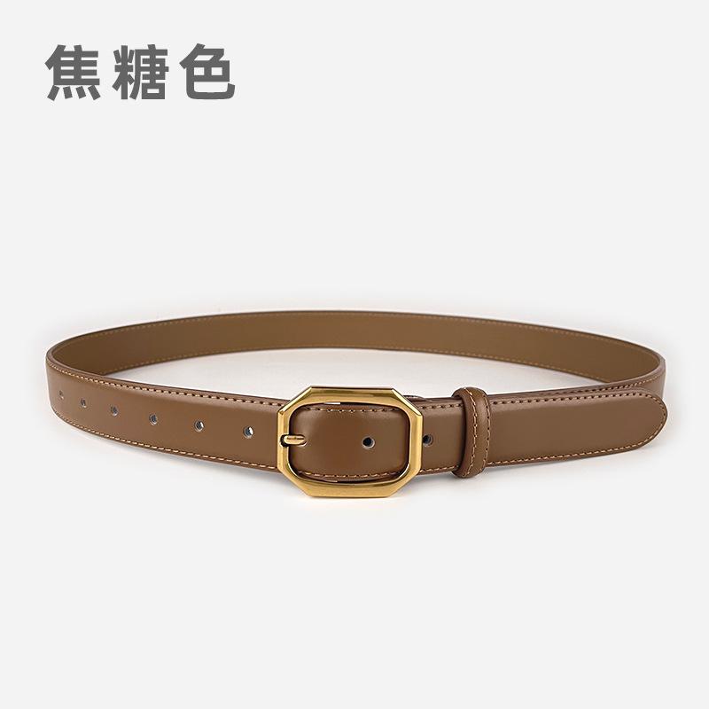 Quatre Saisons Disponible Ceinture en Cuir Véritable pour Femme Cuir Associé à Jeans, Pantalons Décontractés, Jupes, Ceinture pour Femme