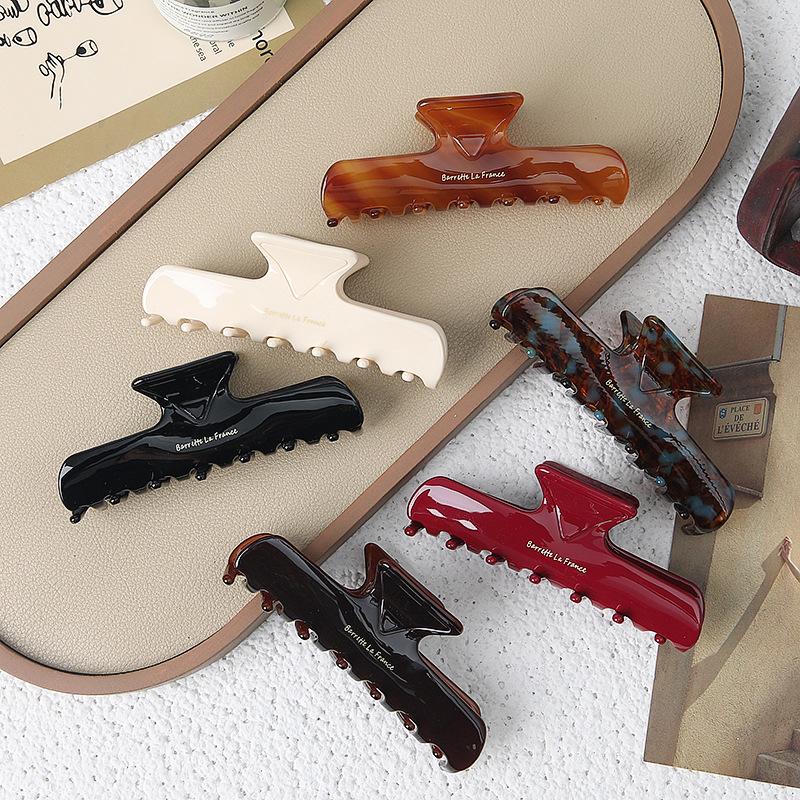 10cm Große Acetat-Haarklammer Vintage Geometrische Haarspangen für Damen Starker Halt Haifisch-Klammer Mode Haarschmuck