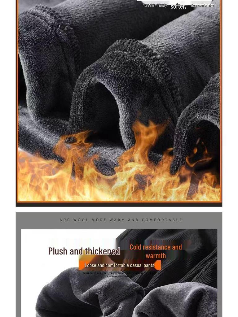 Men's Trendy Fleece-Lined Corduroy Sweatpants: Winter Warmth & Versatile Style