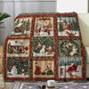 Open 1pc Fleece Blanket Christmas Village Patterned Blanket Warm Comfortable and Soft Blanket Suitable for Sofa Bed
