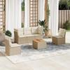 VidaXL Garden Lounge Set with Cushions 6 Pcs Beige Braided Resin 3223545