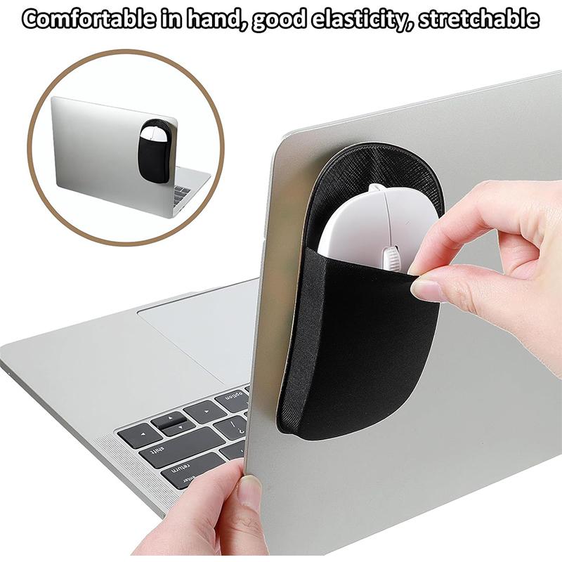Slim Mouse Holder for Laptop Universal Stick-On Mouse Pouches with Reusable Adhesive Mouse Pocket Reusable Mouse Storage Bags