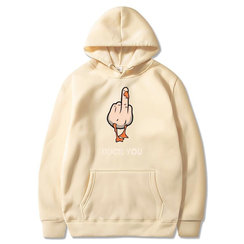 Autumn Winter Yellow Duck Personalized Printed Hoodie Men's Fashion Warm Sweatshirt Casual Street Wear Warm Hoodie