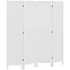 Paravent en Bois Diviseur de Pièce Intérieur Pliable 4 Panneaux en Bois 160 x 170 cm Blanc