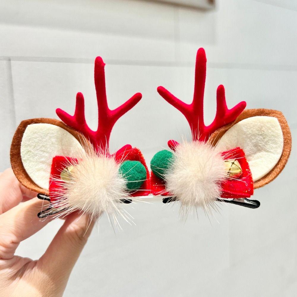 1 Paar Niedlicher Elchgeweih Weihnachts-Haarspange Tragbare Haarspangen Weihnachts-Kopfschmuck Weihnachtsdeko