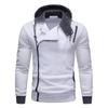 Autumn Zipper Asymmetric Top Men Polyester Long Sleeve Hooded Sweatshirt Plus Size
