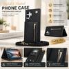 Samsung S26 Series PU Leather Phone Case with Long Strap, Zipper Pocket and Kickstand