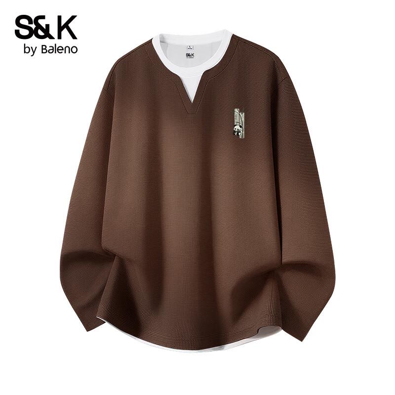 

Baleno Men s Vintage Faux Two-Piece Long Sleeve T-Shirt XL