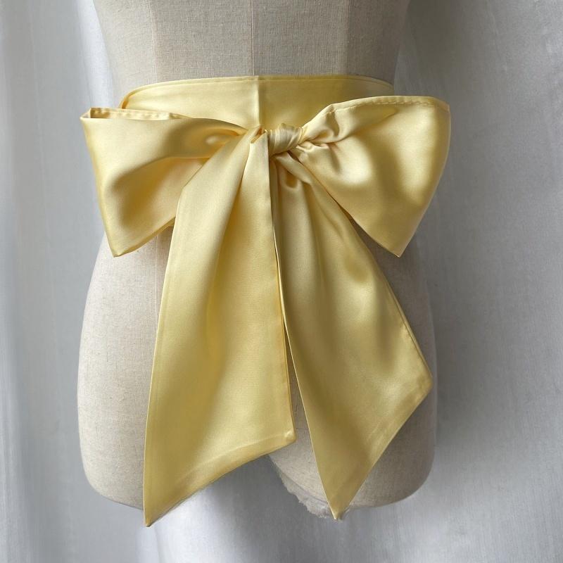 Elegant Adjustable Waist Belt with Glossy Straps – Multi-Use Fashion Accessory Long Wide Silk Scarf