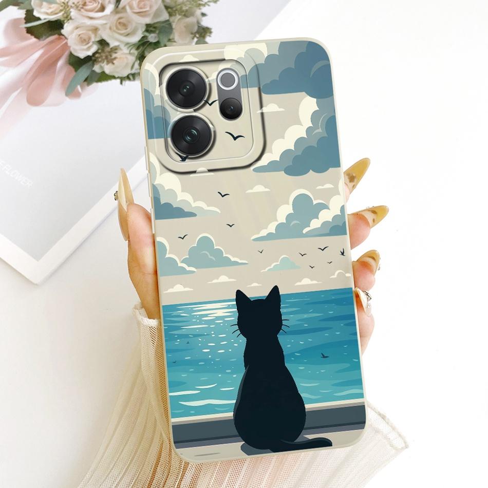 

For Vivo V70 / V70 Elite 2026 Cute Cat Flower Cartoon Phone Case For Vivo V 70 V70Elite V2538 V2548 Soft Silicone Covers Bumpers Vivo V70 Elite