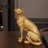 Dreidimensionale Leopard Figur Goldene Figur Modell, Lebendige Statue, Hauernder Laufender Haltung, Harz Elegantes Tier Dekor Stück Schmuck für