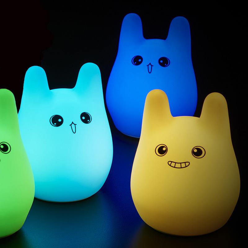 

Color Changing LED Charging Touch Induction Silicone Night Light Lamp Creative Gift