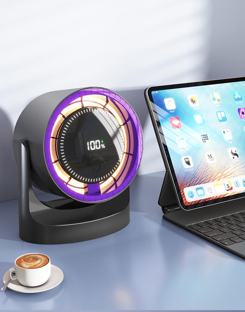 Dormitory Digital Clip Fan: Portable, Low-Noise, Silent Desktop Circulation Fan with Display
