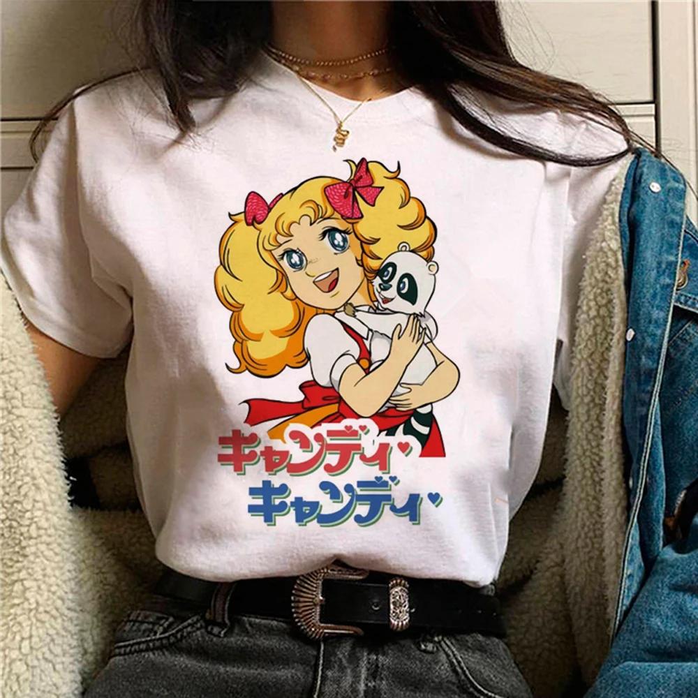 Candy Candy Top Womens Summer T-shirt Girls Graphic Designer Anime Casual Clothing Funny Clothes Womens