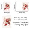 Rose Heart Patterns Mother's Day Greeting Card Imitation 3D Invitation Card  Happy Mother's Day