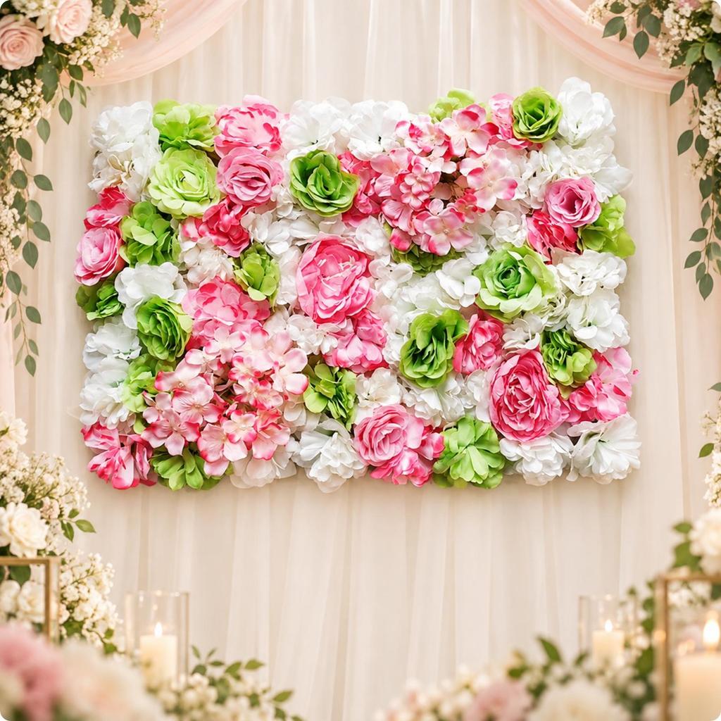 Artificial Floral Wall Panel Rectangular Blossom Indoor