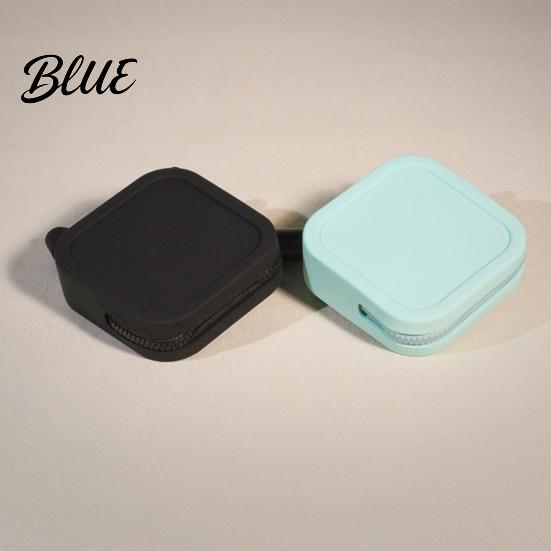 Small Silicone Coin Purse Pouch with Zipper And Wrist Strap Square Shockproof Durable Change for Kids Storage Bag Lightweight Compact Headphones