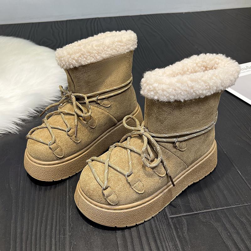 Winter New Round Toe Suede Warm Casual Snow Boots for Women Fashionable Comfortable Thick Soled Non Slip Elegant Boots
