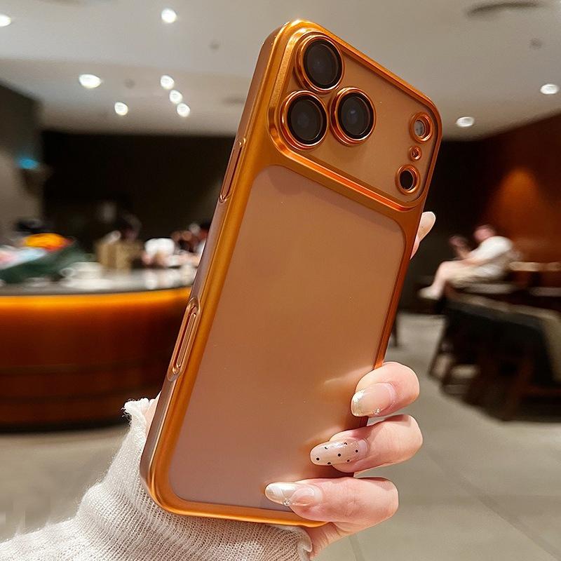 1PC Vibrant orange matte texture mobile phone case, suitable for iPhone 17 series