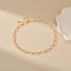 Hollow Rhombus Chain Choker Copper Plated 18k Gold Simple Versatile Womens Fashion Necklace
