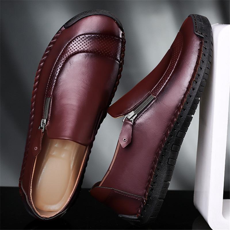 Handmade Leather Men Shoes High Quality Men Loafers Comfortable Soft Sole Walking Shoes Moccasins Men Driving Shoes New