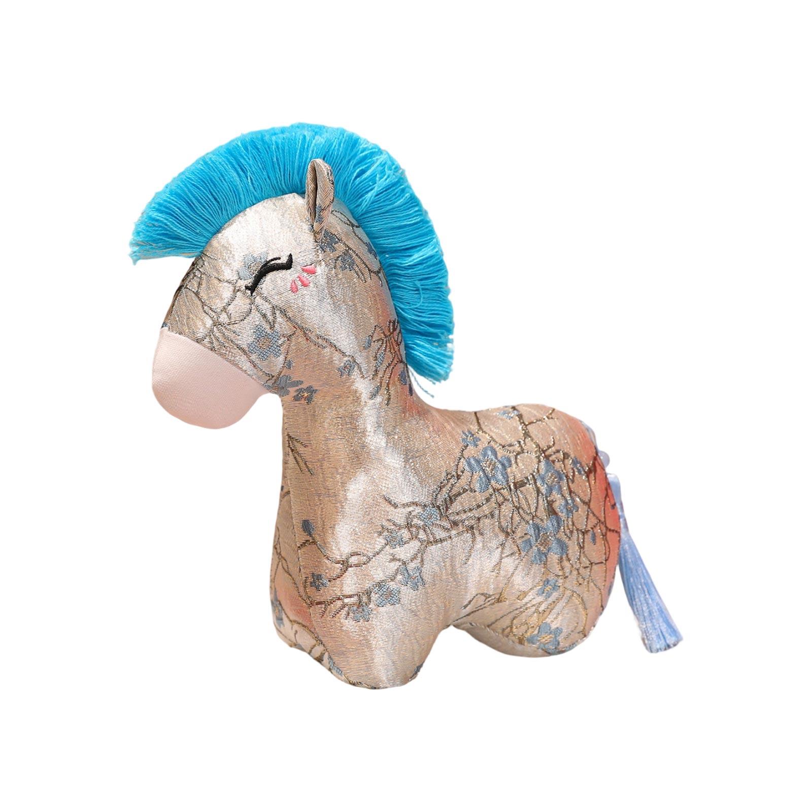 

20cm Chinese- Satin Cloth Horse Hair Plush Toy Doll One Size