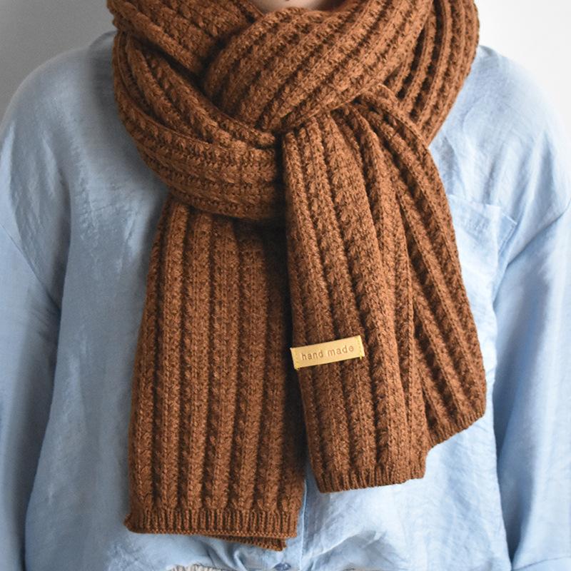 Thick Woolen Scarf for Women in Korean Style Student Harajuku Versatile Ins Trendy Girl British Japanese Style Knitted Scarf